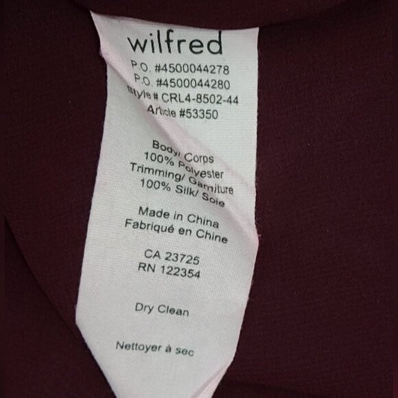 ARITZIA WILFRED Monge Burgundy Dress Women's Size XXS - Picture 13 of 16